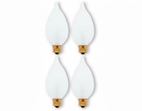Paq. 4 Bombillos Tipo Flama Incandecente Doble Vida 25W C/Filamento, E12, Dimeable,Soft White,...