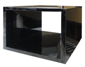 Repisa Cuadrada  Sencilla Negro Brillante  Con 2 Anclajes 2X2