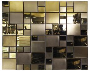 Pliego De Mosaico Acero Inox Broce/Gold 30X30Cm