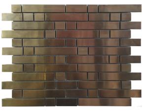 Pliego De Mosaico Vidrio Acero Inox  Bronce 30X33Cm