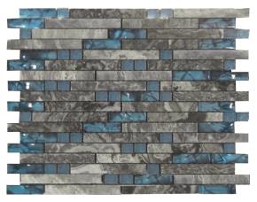 Pliego De Mosaico Vidrio 30X30Cmx6Mm Azul