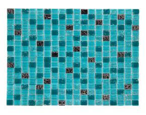 Pliego De Mosaico Vidrio 30X30Cmx6Mm (300X300Mm) Verde Aquapliego