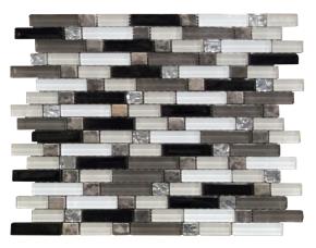 Pliego De Mosaico Vidrio 26.2X28Cmx6Mm Café/Beige Sjg29