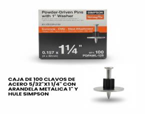 Caja De 100 Clavos D/Acero 5/32\