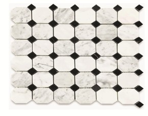 Pliego De  Mosaico Marmol 30X30Cmx6Mm (300X300Mm) Blanco Marmoleado