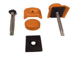 Caja De 200 Tornillos Punta Broca Fosfatado Naranja Con Tapon 1/4\