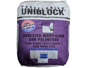 Bolsa 20Kgs (44Lbs) Uniblock, Adhesivo Gris Porcelanico,Piso Sobre Piso.