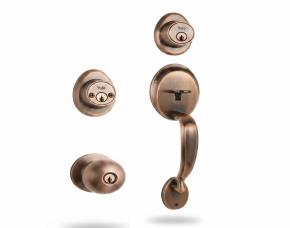 Cerradura Para Entrada Principal Wales Bronce Antiguo Con Cilindro Doble Us11.