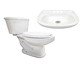 Promo Lucas Redondo Blanco (Inod+Tanq+Asient+Lavabo /Sin Pedestal+Llave Doble)