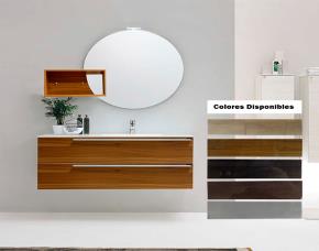 Jgo. Mueble P/Baño Roble 2 Gavetas Con Repiza,Lavamanos Y Espejo