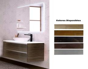 Jgo. Mueble P/Baño Wengue Con Lavamanos Y Espejo