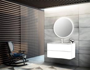 Jgo. Mueble P/Baño Blanco 2 Gavetas Con Espejo