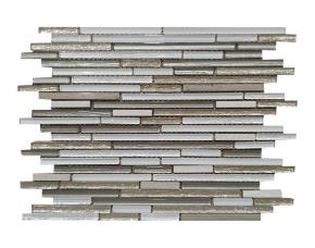 Pliego De  Mosaico Vidrio/Piedra 26.2X26.2Cm Gris