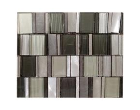 Pliego De Mosaico Vidrio/Aluminio  30X30Cm Gris