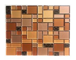 Pliego De Mosaico Vidrio/Resina  30X30Cm Gris