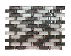 Pliego De Mosaico Vidrio 30X30.5Cm Negro/Blanco
