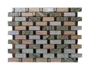 Pliego De Mosaico Vidrio 30X30.5Cm Cafe/Gris