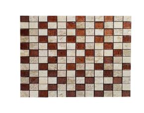 Pliego De  Mosaico Vidrio/Piedra 30X30Cm Cafe