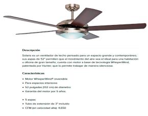 Ventilador De Techo Solaris 52\
