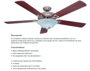 Ventilador De Techo Classic Deluxe 52\