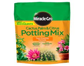 Mezcla De Tierra P/Suculentas,Cactus,Palmeras,Citricos 8Qt Miracle-Gro Drenado Rapido (Equival...