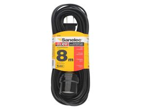 Extension Elect.26.25(8Mts) Negra C/Porta-Lampara 2X18Awg